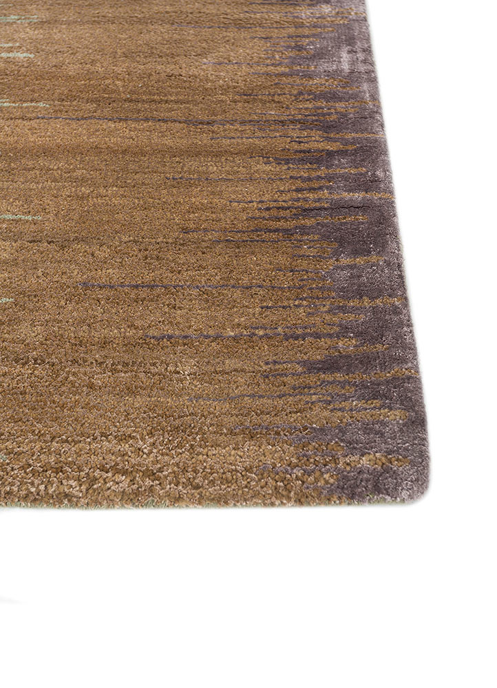 afterglow by kavi green wool and bamboo silk hand knotted Rug - Corner afterglow by kavi green wool and bamboo silk hand knotted Rug - Corner
