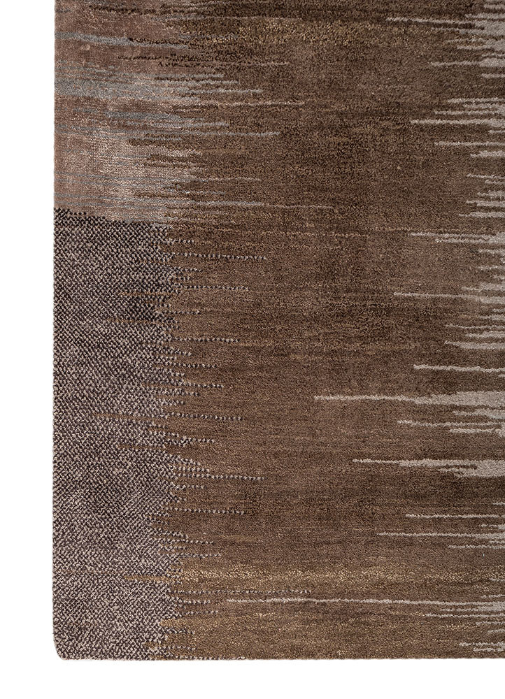 afterglow by kavi beige and brown wool and bamboo silk hand knotted Rug - Corner afterglow by kavi beige and brown wool and bamboo silk hand knotted Rug - Corner