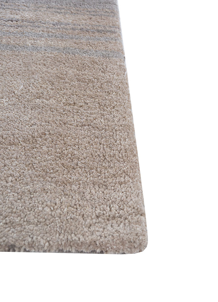 afterglow by kavi grey and black wool and bamboo silk hand knotted Rug - Corner