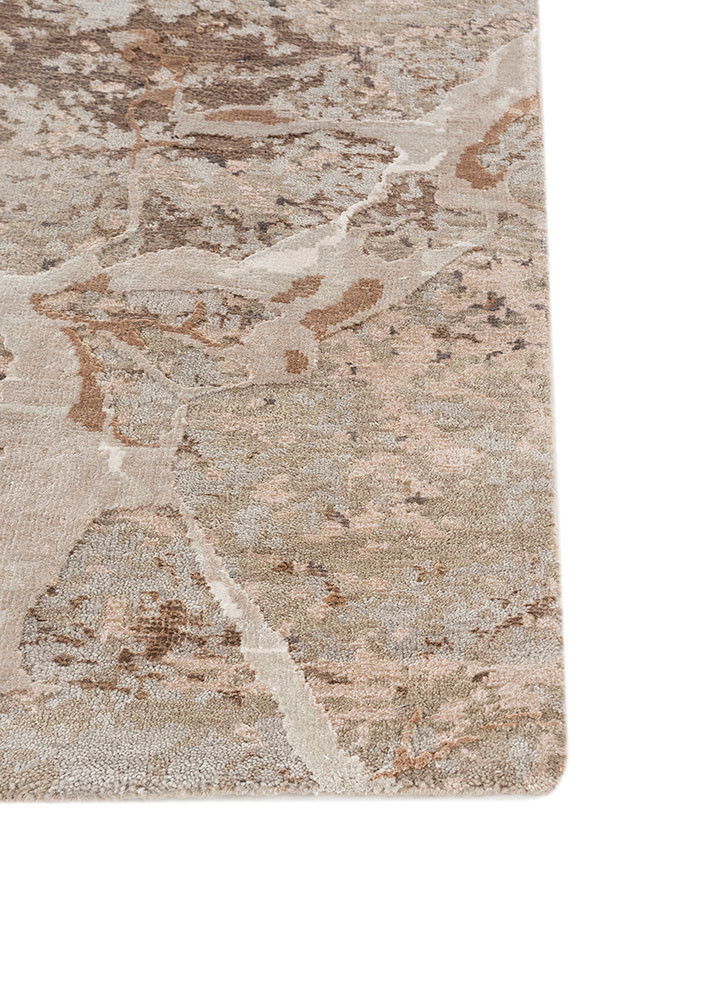 urban pause by kavi pink and purple wool and bamboo silk hand knotted Rug - Corner urban pause by kavi pink and purple wool and bamboo silk hand knotted Rug - Corner