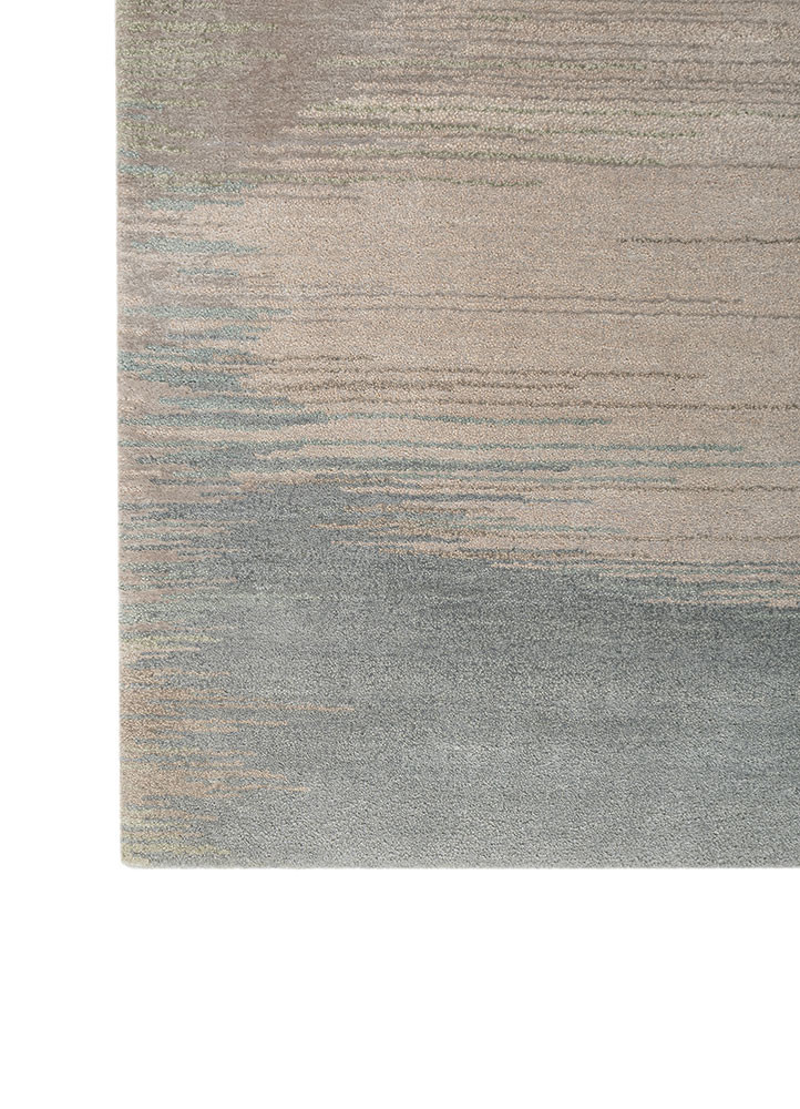afterglow by kavi ivory wool and bamboo silk hand knotted Rug - Corner afterglow by kavi ivory wool and bamboo silk hand knotted Rug - Corner