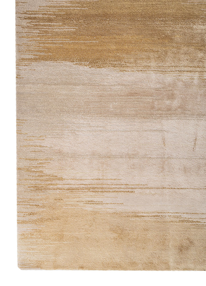 afterglow by kavi ivory wool and bamboo silk hand knotted Rug - Corner afterglow by kavi ivory wool and bamboo silk hand knotted Rug - Corner