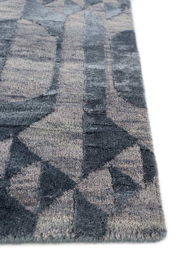 project error by kavi blue wool and bamboo silk hand knotted Rug - Corner project error by kavi blue wool and bamboo silk hand knotted Rug - Corner