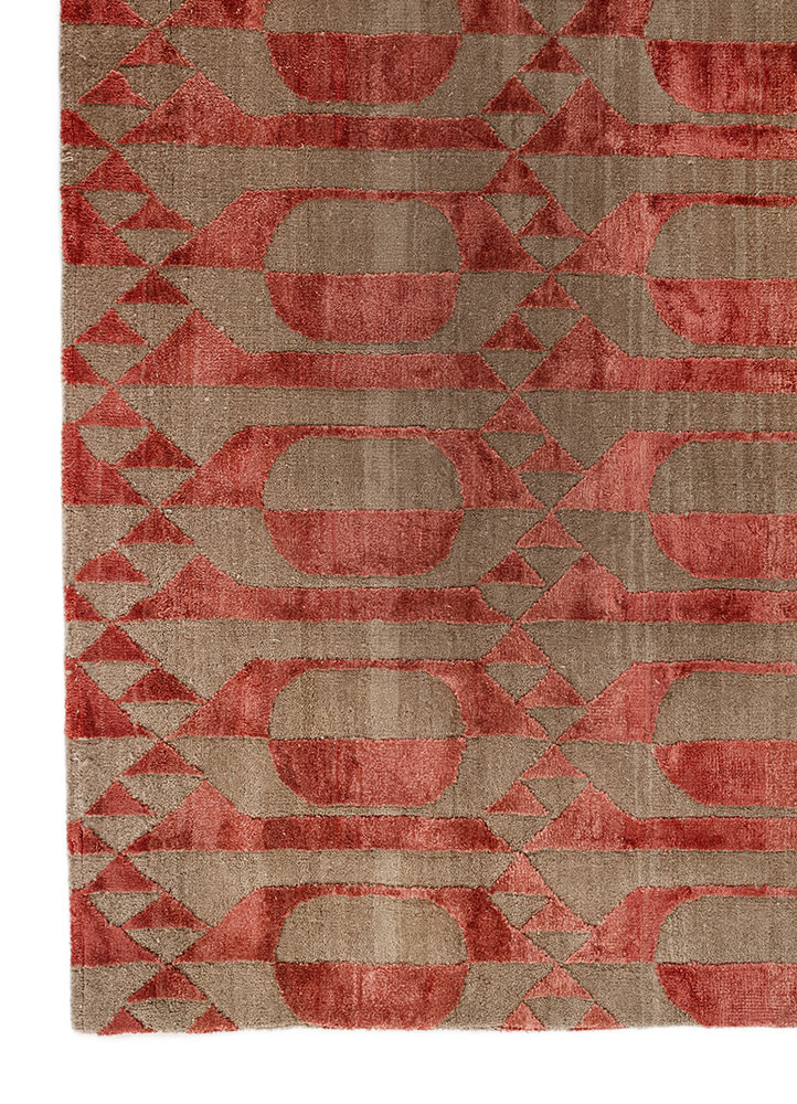 aakar by kavi beige and brown wool and bamboo silk hand knotted Rug - Corner aakar by kavi beige and brown wool and bamboo silk hand knotted Rug - Corner