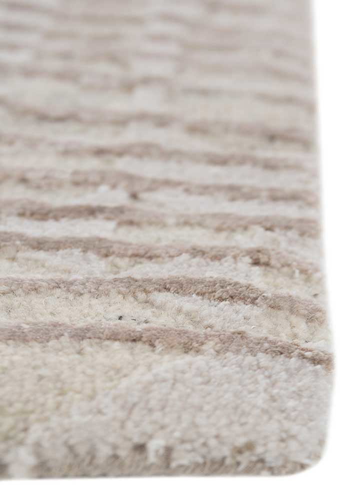 aakar by kavi ivory wool and bamboo silk hand knotted Rug - Corner