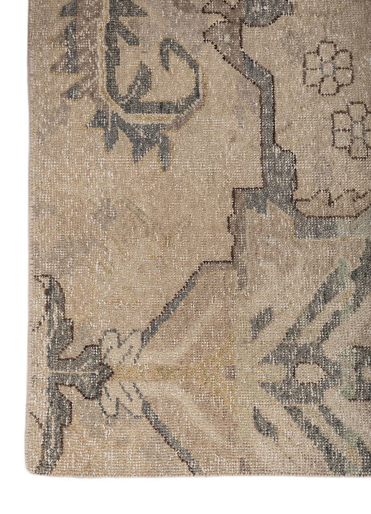 erbe ivory wool hand knotted Rug - Corner erbe ivory wool hand knotted Rug - Corner