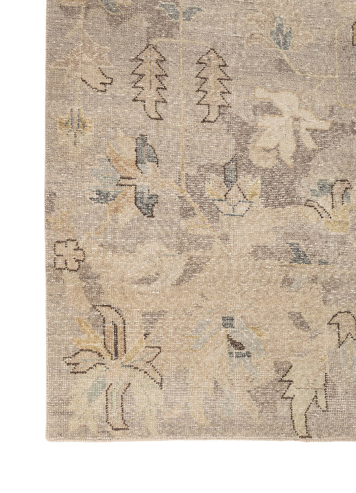 erbe ivory wool hand knotted Rug - Corner erbe ivory wool hand knotted Rug - Corner