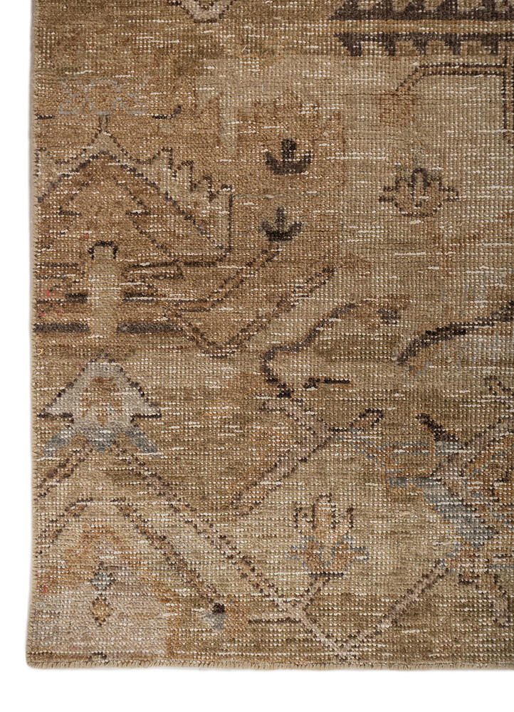 aprezo gold wool hand knotted Rug - Corner aprezo gold wool hand knotted Rug - Corner