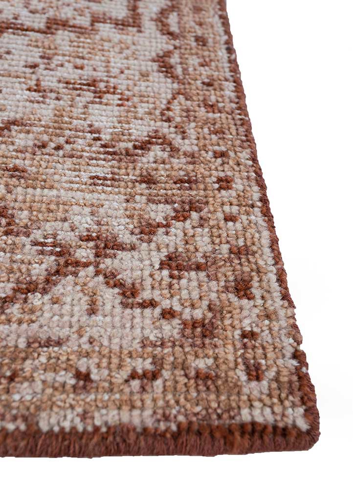 erbe red and orange wool hand knotted Rug - Corner