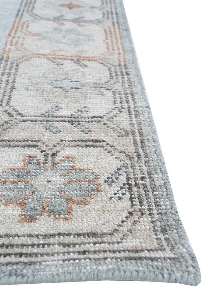 erbe ivory wool hand knotted Rug - Corner