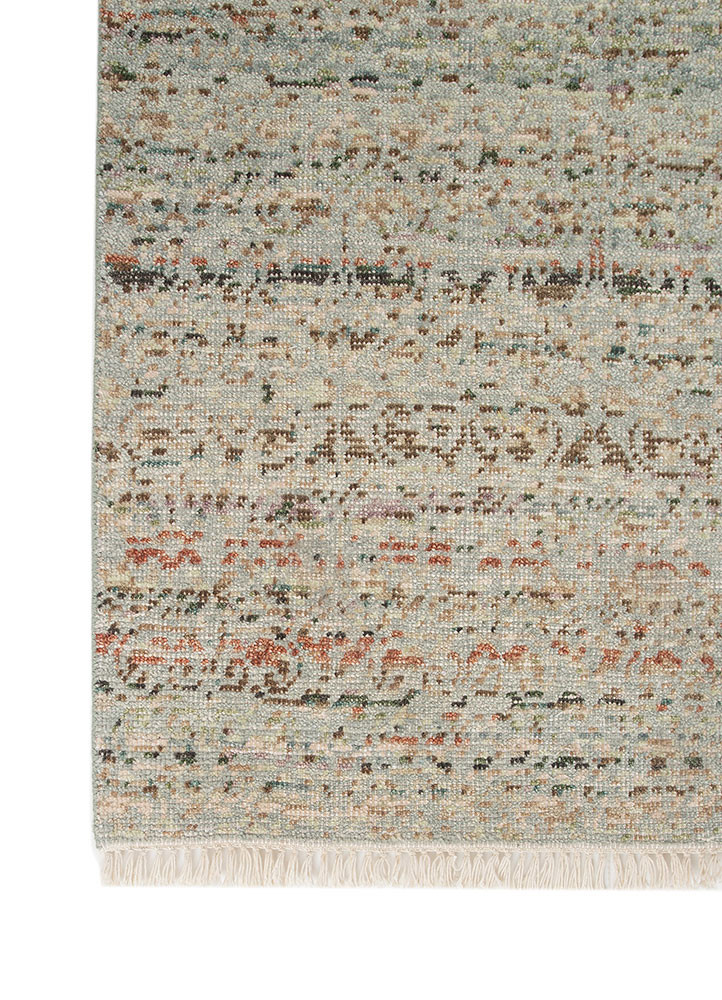 erbe green wool hand knotted Rug - Corner erbe green wool hand knotted Rug - Corner