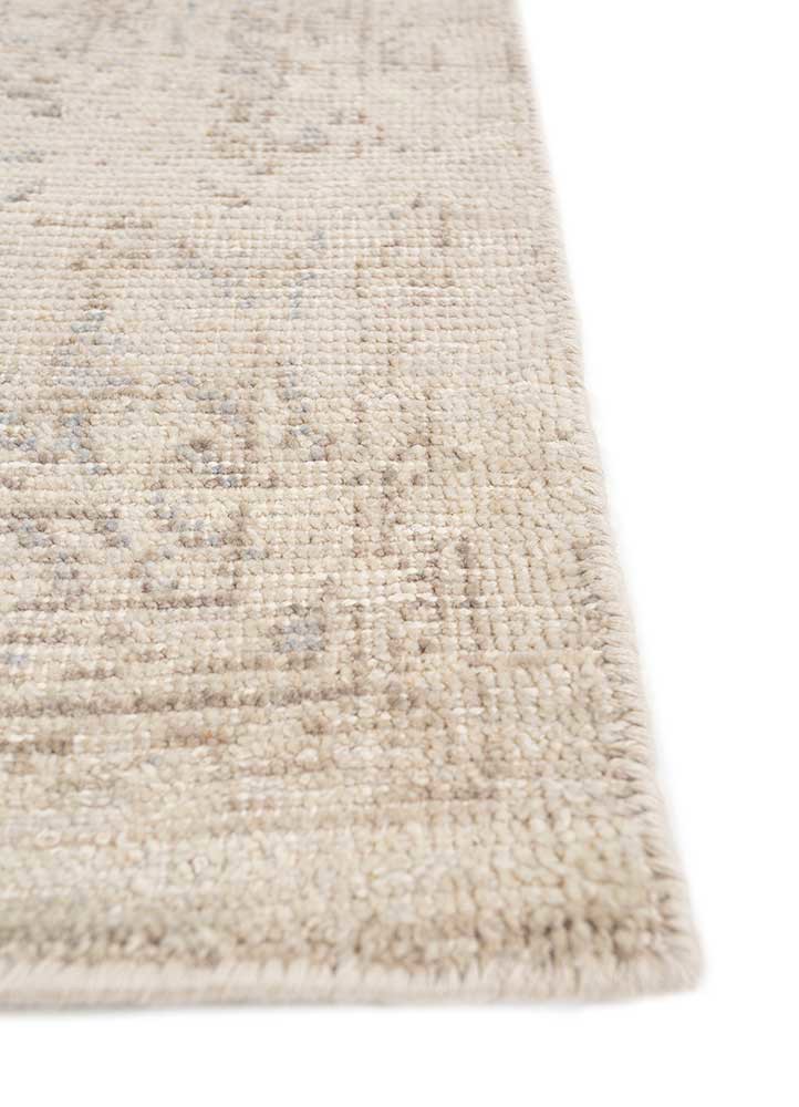 erbe ivory wool hand knotted Rug - Corner