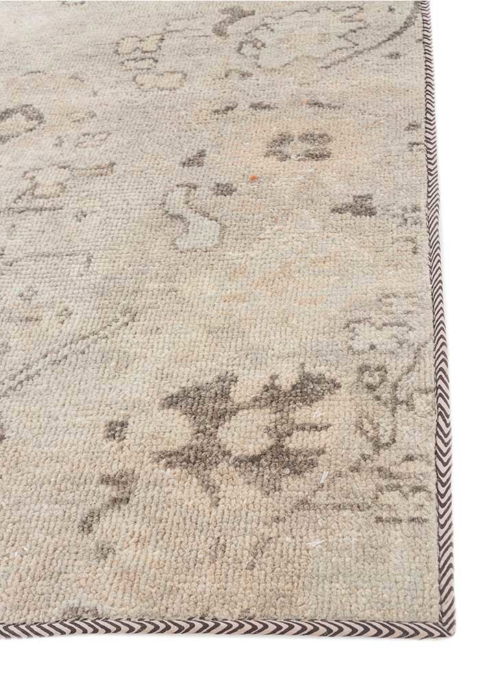 erbe ivory wool hand knotted Rug - Corner erbe ivory wool hand knotted Rug - Corner
