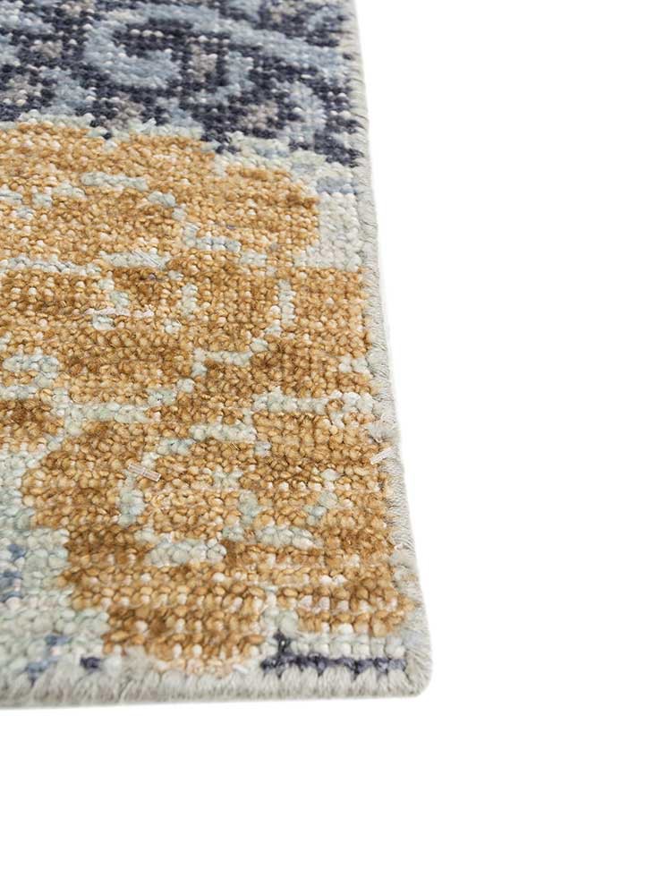 erbe blue wool hand knotted Rug - Corner erbe blue wool hand knotted Rug - Corner