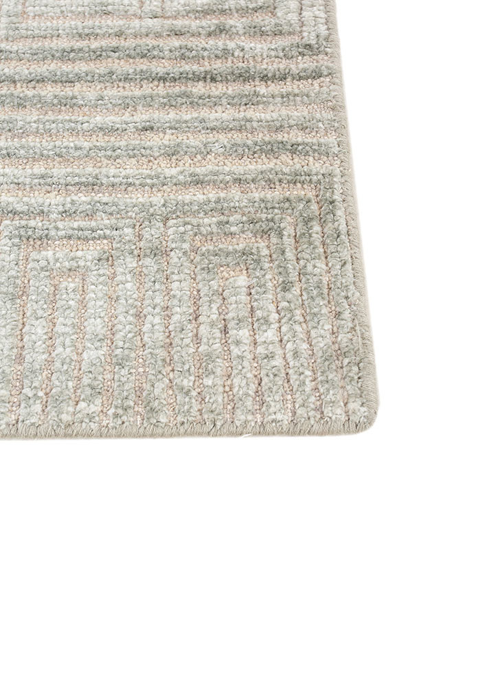 azalea blue wool and bamboo silk hand knotted Rug - Corner azalea blue wool and bamboo silk hand knotted Rug - Corner