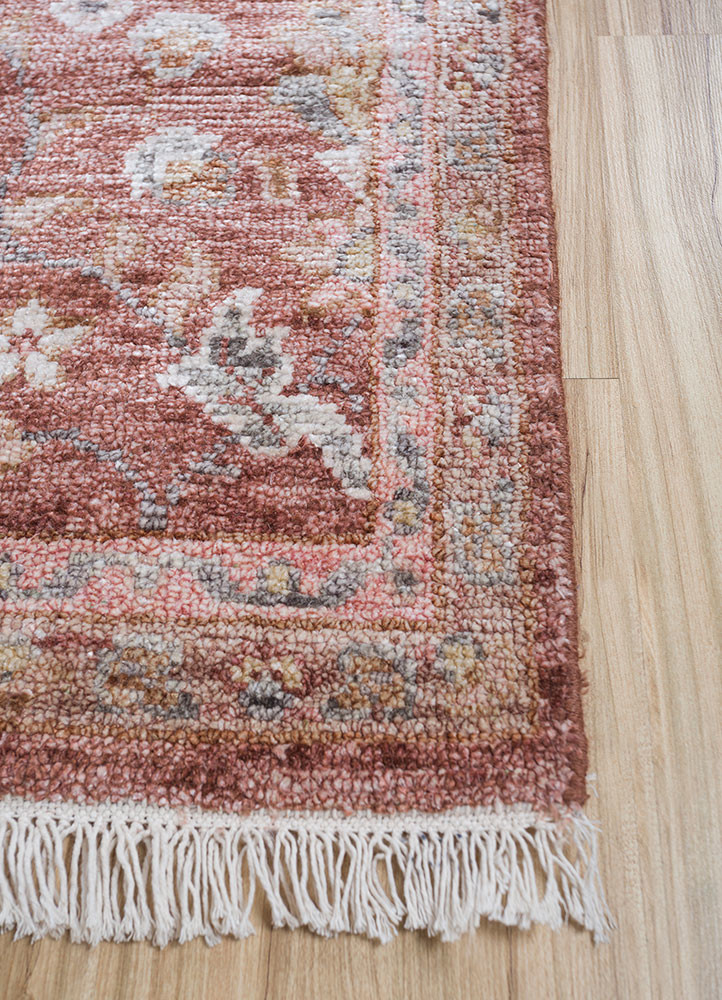 gulmarg red and orange silk hand knotted Rug - Corner gulmarg red and orange silk hand knotted Rug - Corner