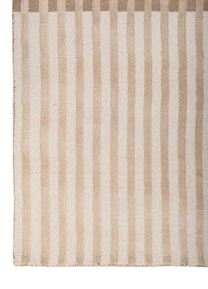 tesoro beige and brown acrylic hand loom Rug - Corner
