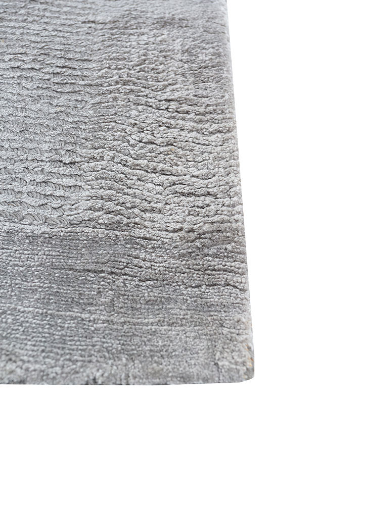 basis grey and black wool and viscose hand loom Rug - Corner