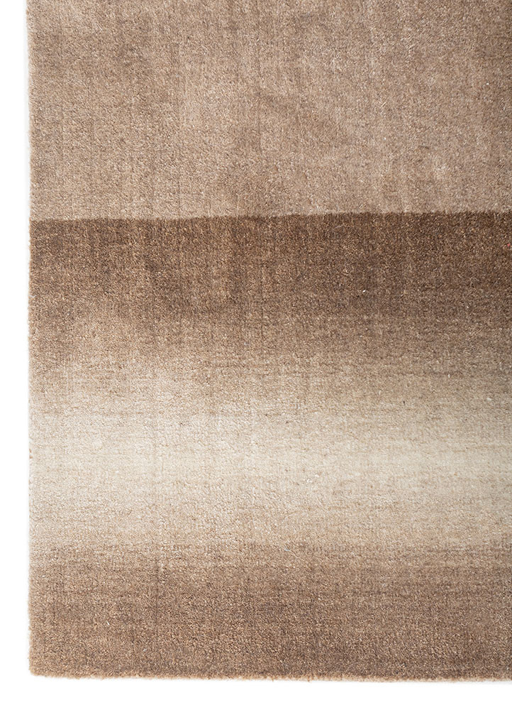 jean beige and brown nylon hand loom Rug - Corner