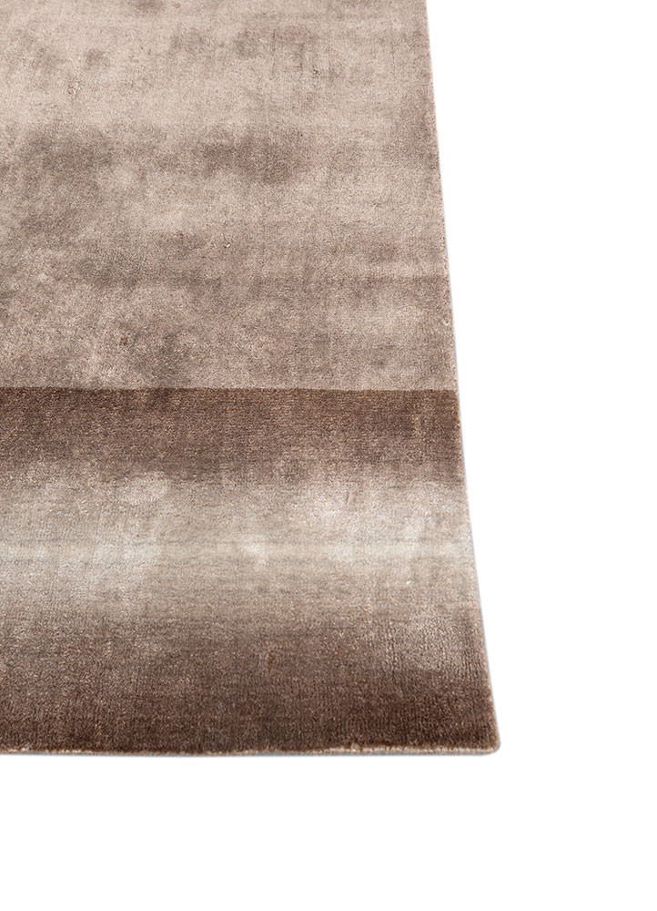 jean beige and brown nylon hand loom Rug - Corner