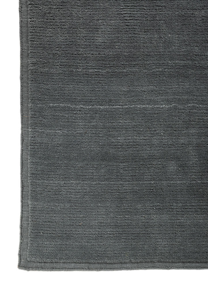 basis blue polyester hand loom Rug - Corner