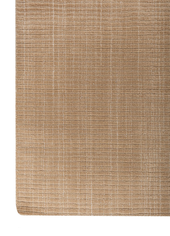 basis beige and brown polyester hand loom Rug - Corner
