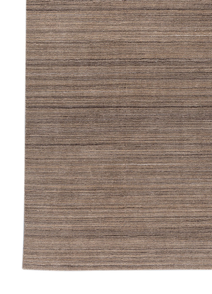 basis beige and brown polyester hand loom Rug - Corner