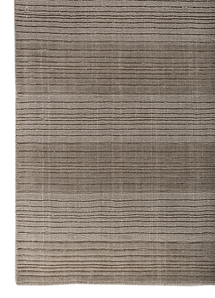 basis beige and brown polyester hand loom Rug - Corner