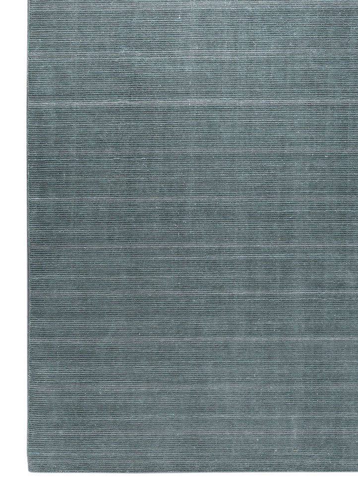 basis blue polyester hand loom Rug - Corner