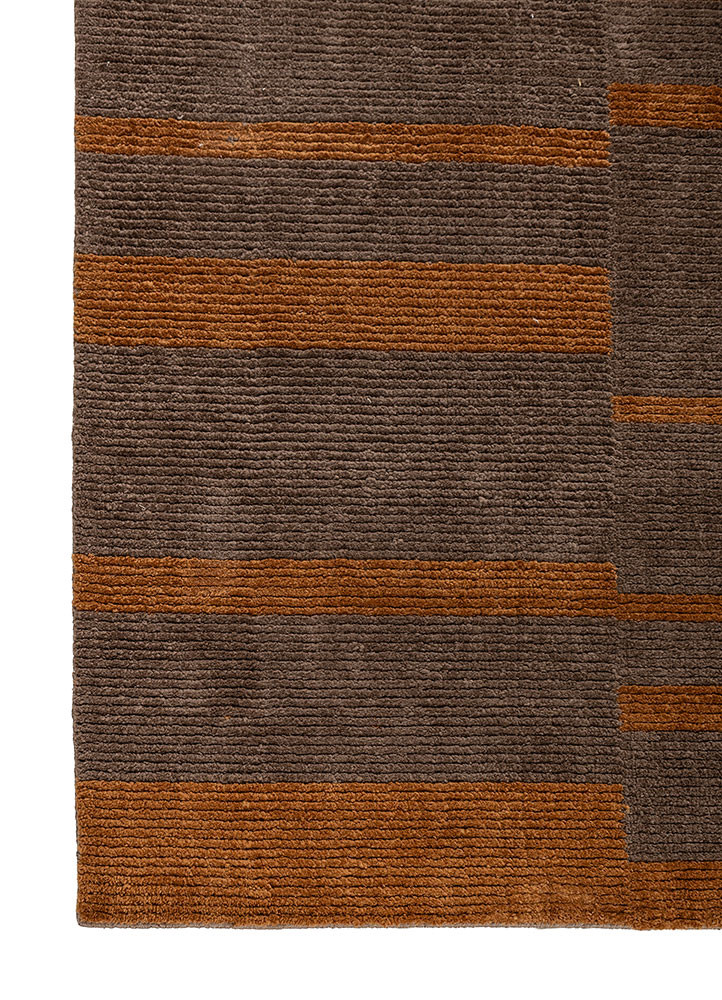 aprezo beige and brown polyester hand loom Rug - Corner aprezo beige and brown polyester hand loom Rug - Corner