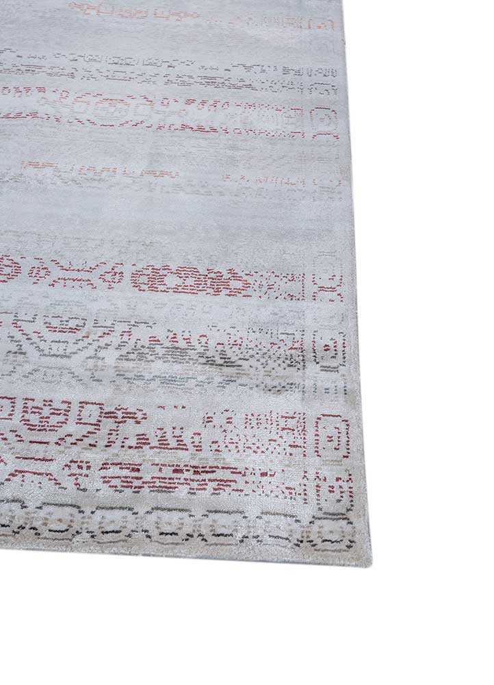 bespoke sile ivory viscose hand loom Rug - Corner