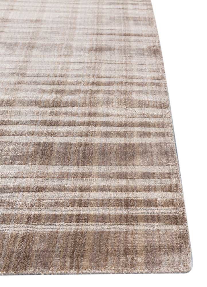 basis beige and brown viscose hand loom Rug - Corner