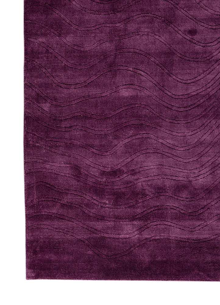 basis pink and purple viscose hand loom Rug - Corner