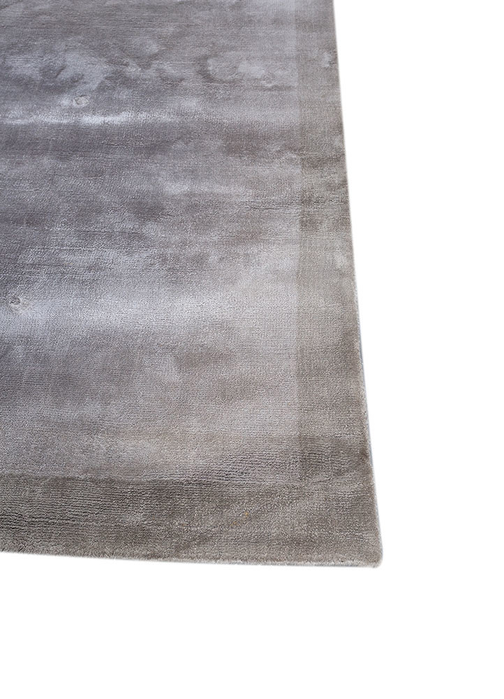 basis grey and black viscose hand loom Rug - Corner
