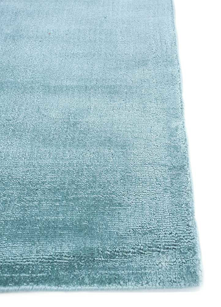 basis blue viscose hand loom Rug - Corner basis blue viscose hand loom Rug - Corner