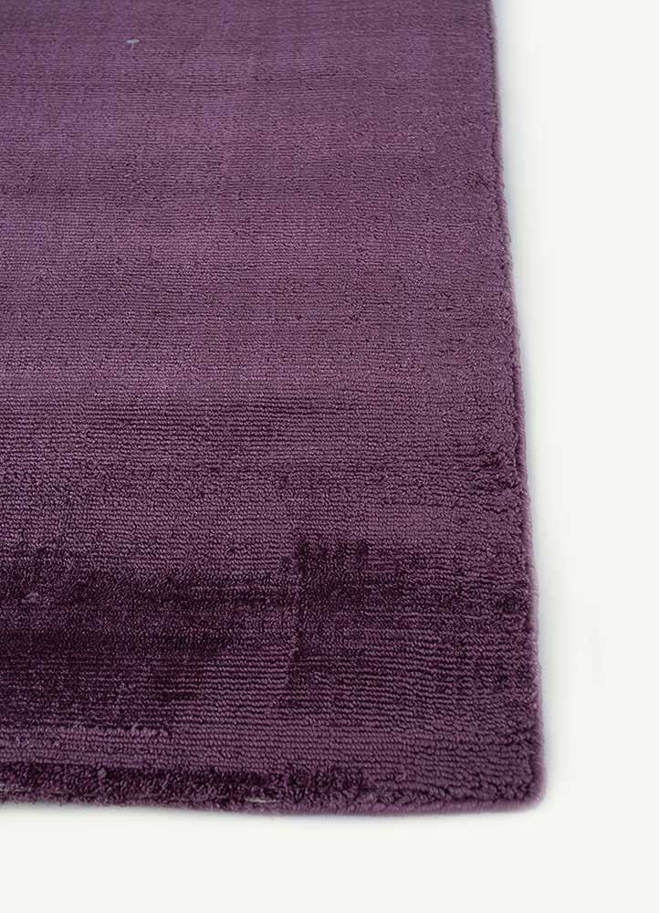 basis pink and purple viscose hand loom Rug - Corner