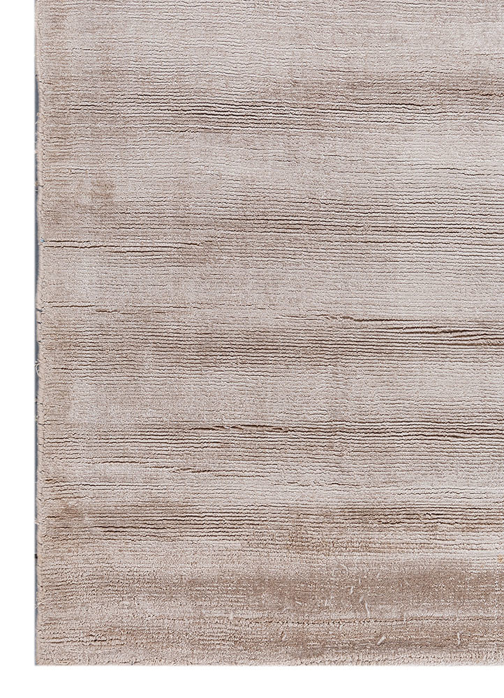 basis beige and brown viscose hand loom Rug - Corner