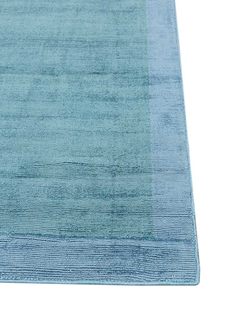 basis blue viscose hand loom Rug - Corner