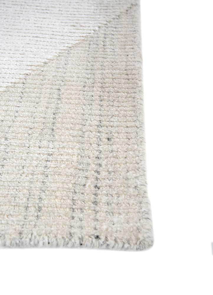 konstrukt ivory wool and bamboo silk hand loom Rug - Corner
