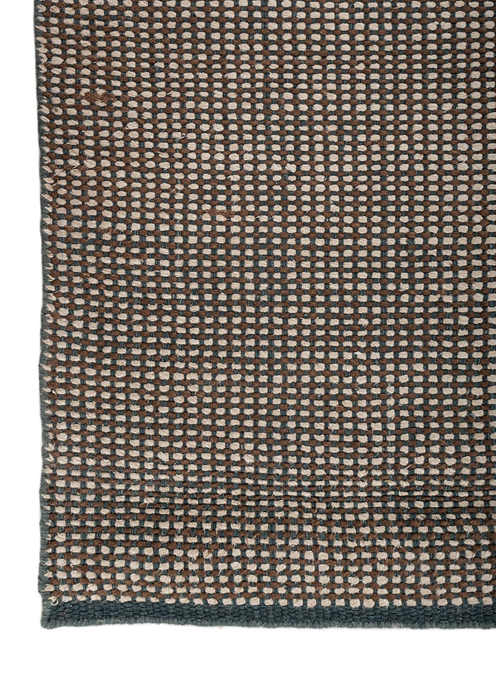 basis blue wool and bamboo silk hand loom Rug - Corner