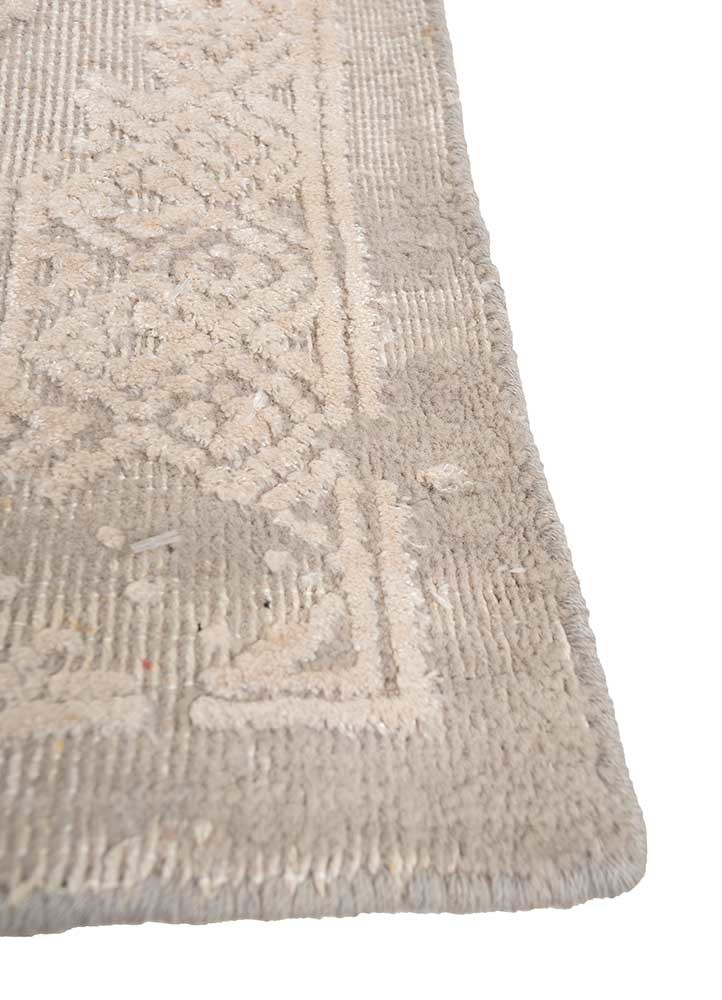 konstrukt blue wool and bamboo silk hand loom Rug - Corner