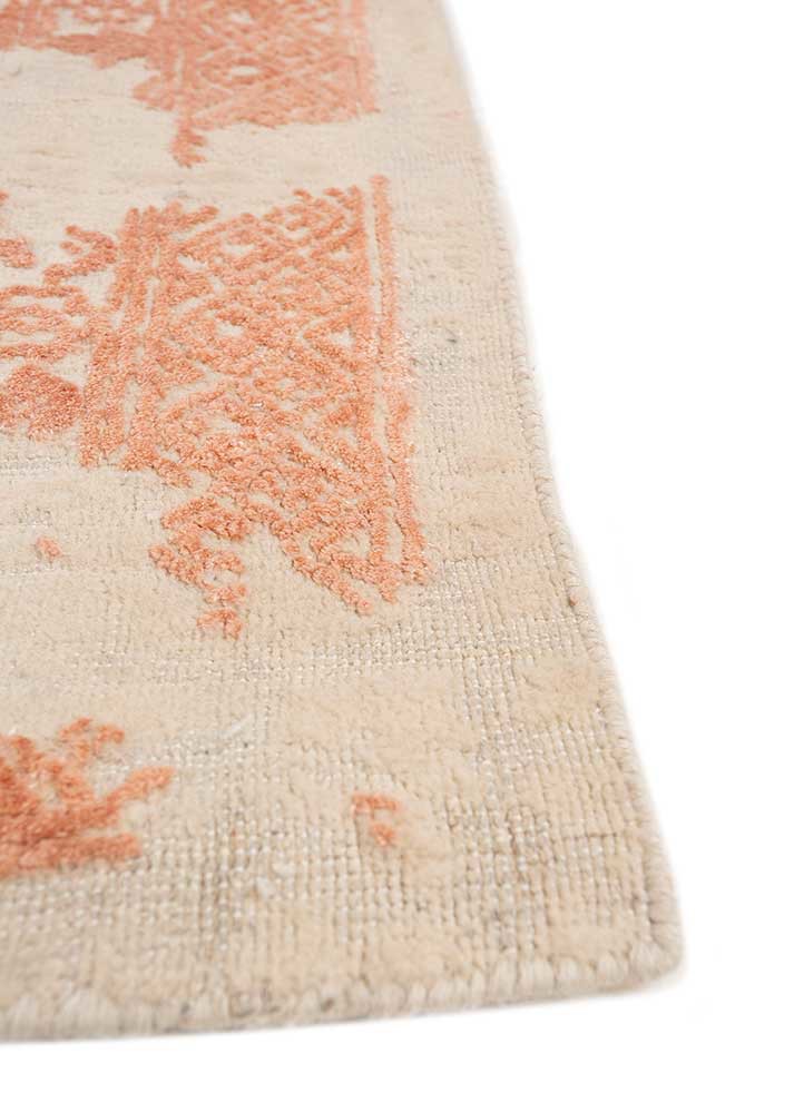 konstrukt ivory wool and bamboo silk hand loom Rug - Corner