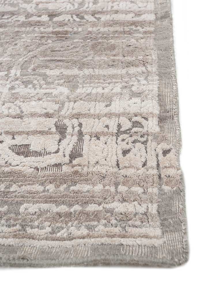 konstrukt blue wool and bamboo silk hand loom Rug - Corner