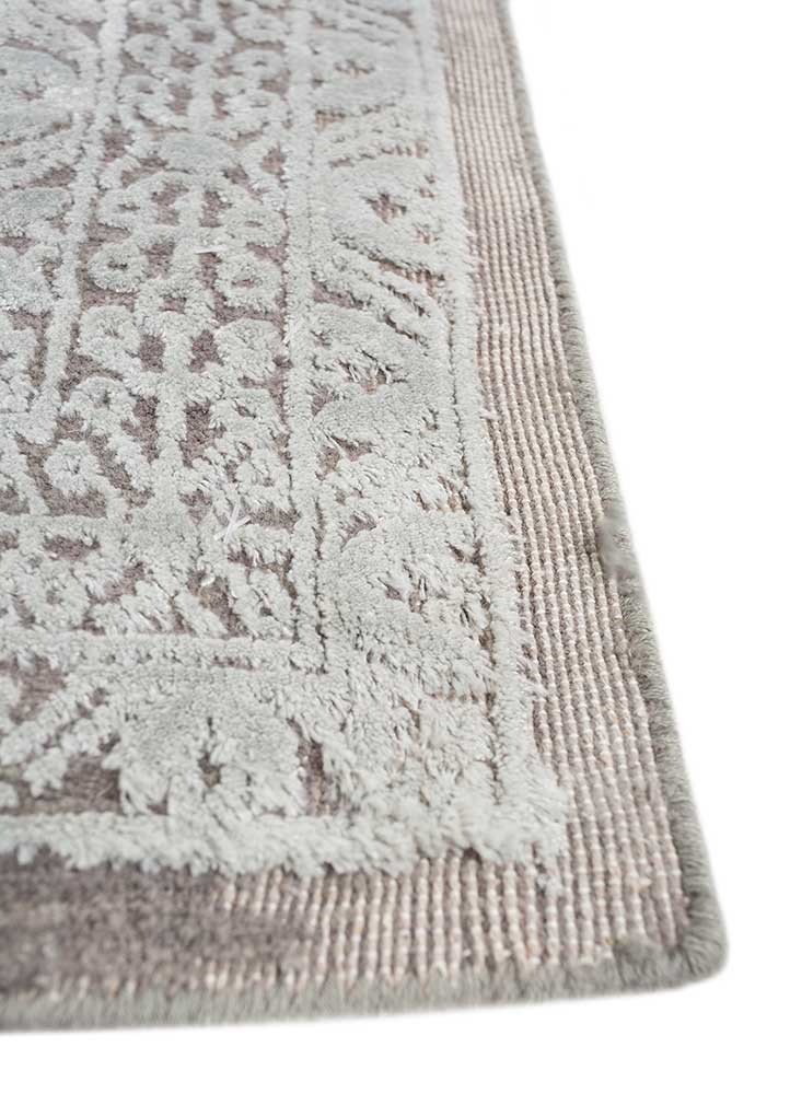 konstrukt blue wool and bamboo silk hand loom Rug - Corner