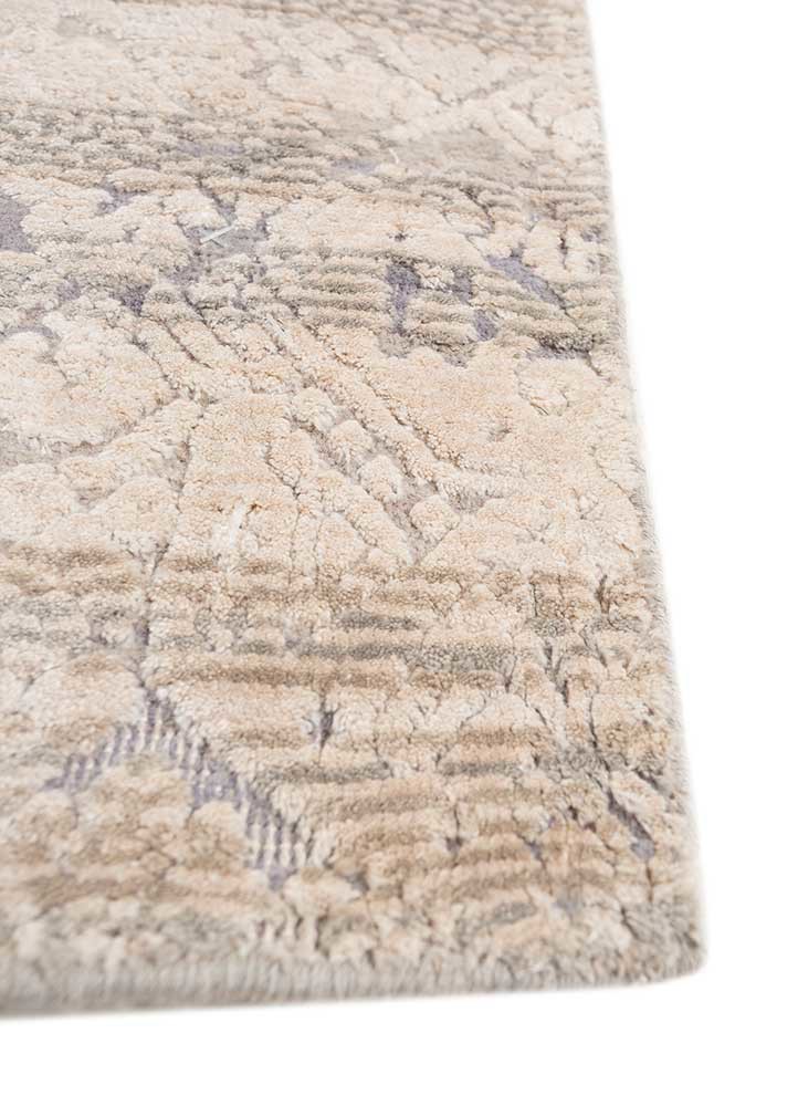 konstrukt blue wool and bamboo silk hand loom Rug - Corner