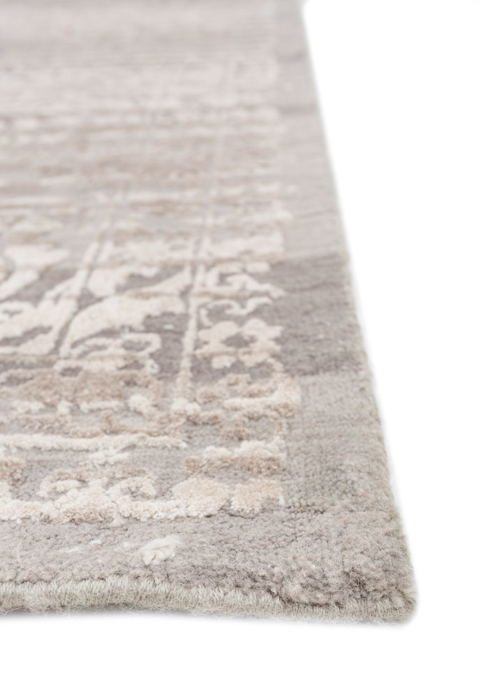 konstrukt blue wool and bamboo silk hand loom Rug - Corner