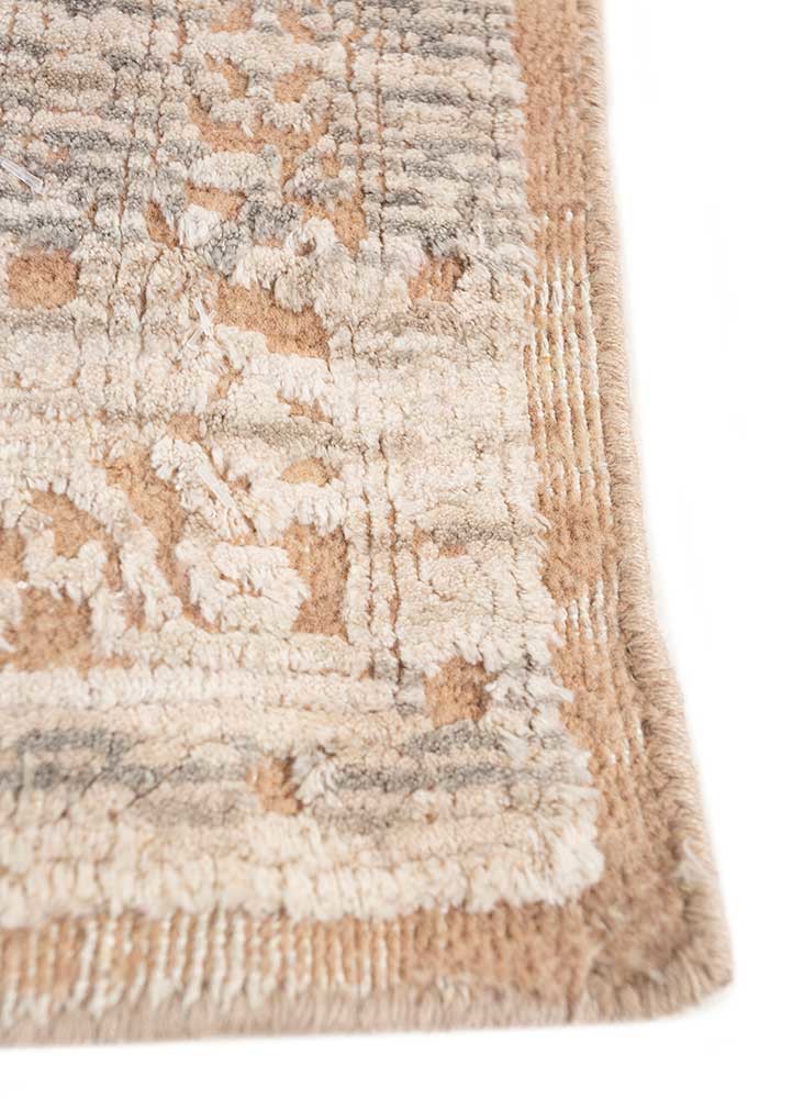 konstrukt red and orange wool and bamboo silk hand loom Rug - Corner