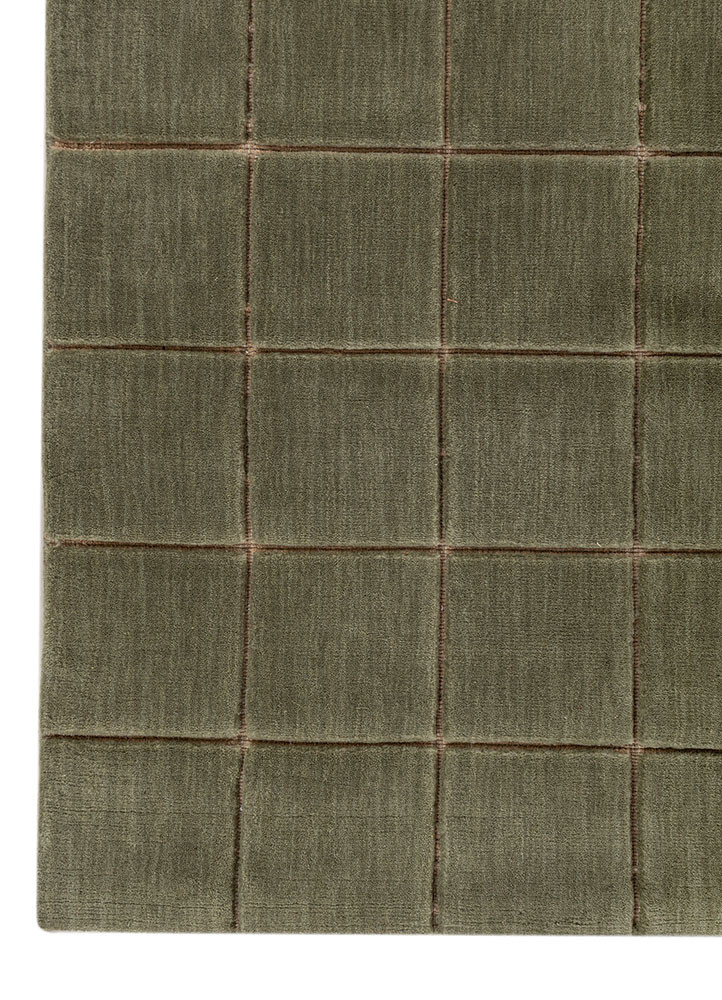aprezo green wool hand loom Rug - Corner aprezo green wool hand loom Rug - Corner