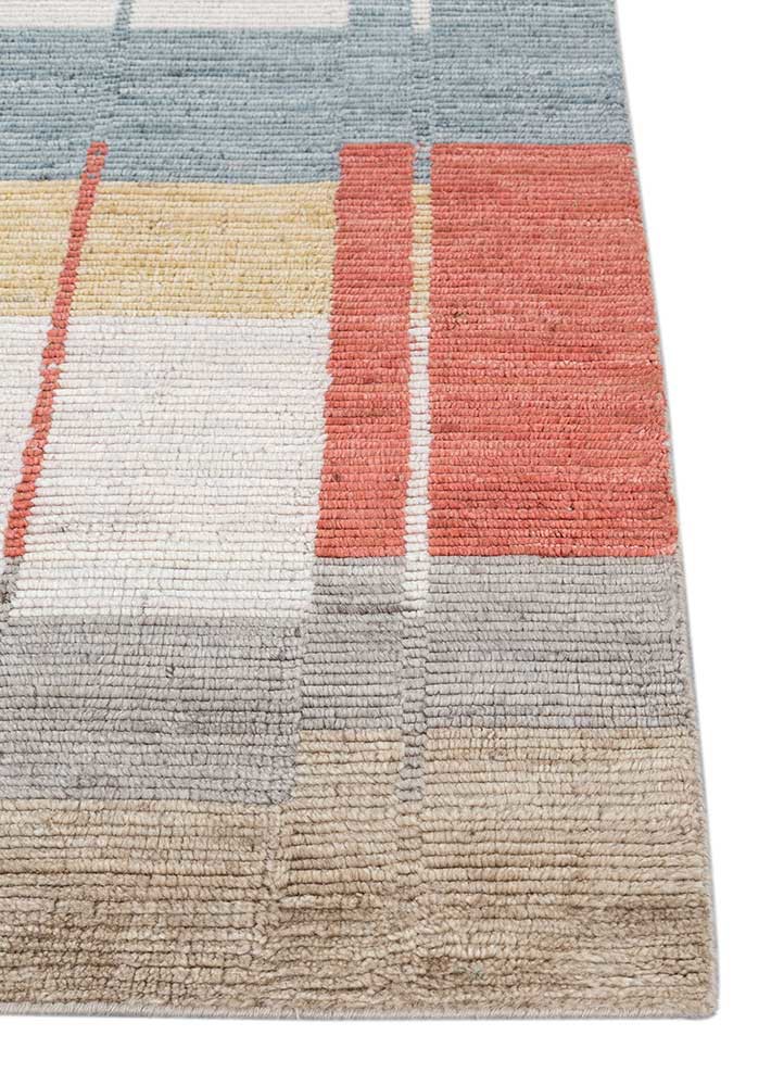 saga grey and black wool hand loom Rug - Corner