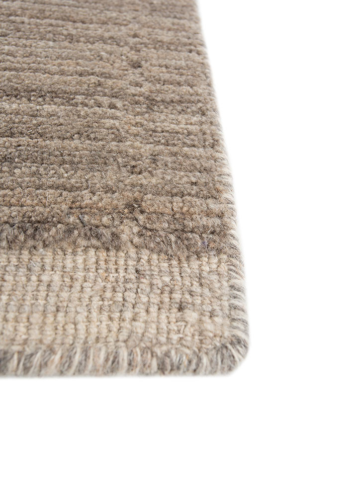 tesoro beige and brown wool hand loom Rug - Corner tesoro beige and brown wool hand loom Rug - Corner